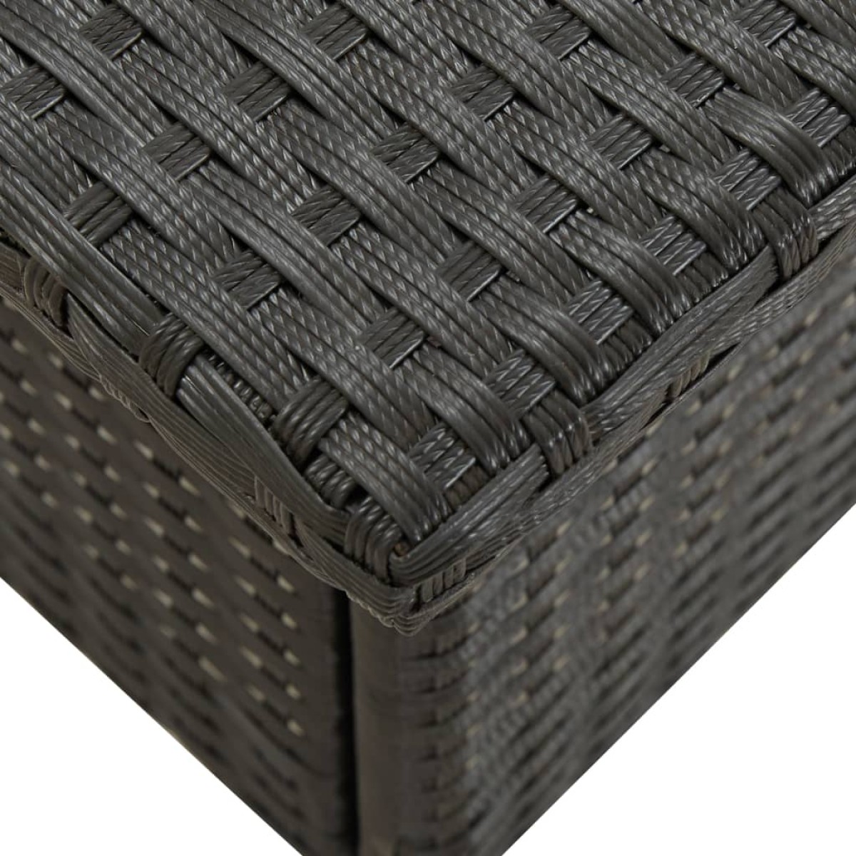 vidaXL Τραπέζι Κήπου Μαύρο 50 x 50 x 47 εκ. από Συνθετικό Ρατάν