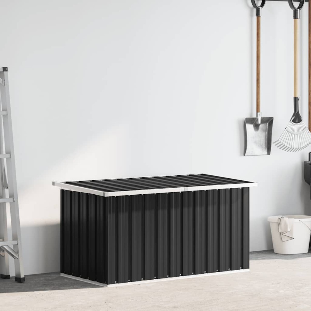 vidaXL Μπαούλο Αποθήκευσης Κήπου Ανθρακί 129 x 67 x 65 εκ.
