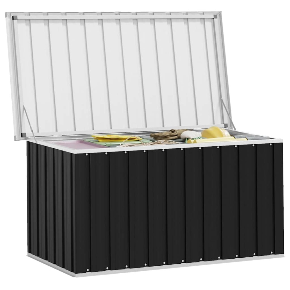 vidaXL Μπαούλο Αποθήκευσης Κήπου Ανθρακί 129 x 67 x 65 εκ.