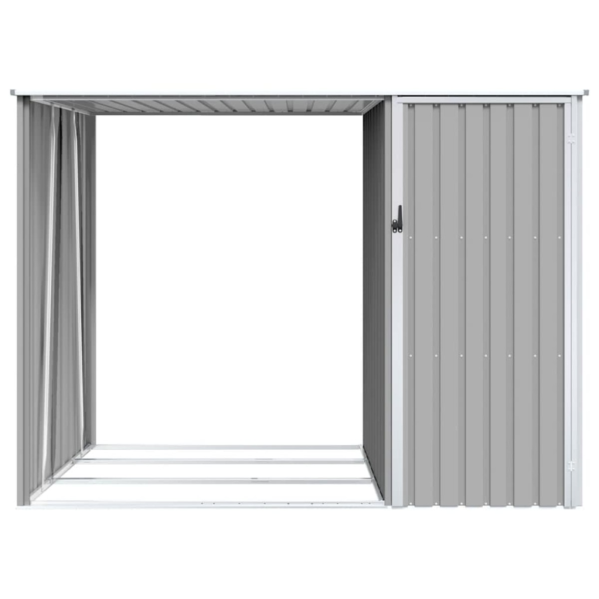 vidaXL Υπόστεγο Ξύλων/Αποθήκη Κήπου Γκρι 245x98x159 εκ. Γαλβ. Ατσάλι