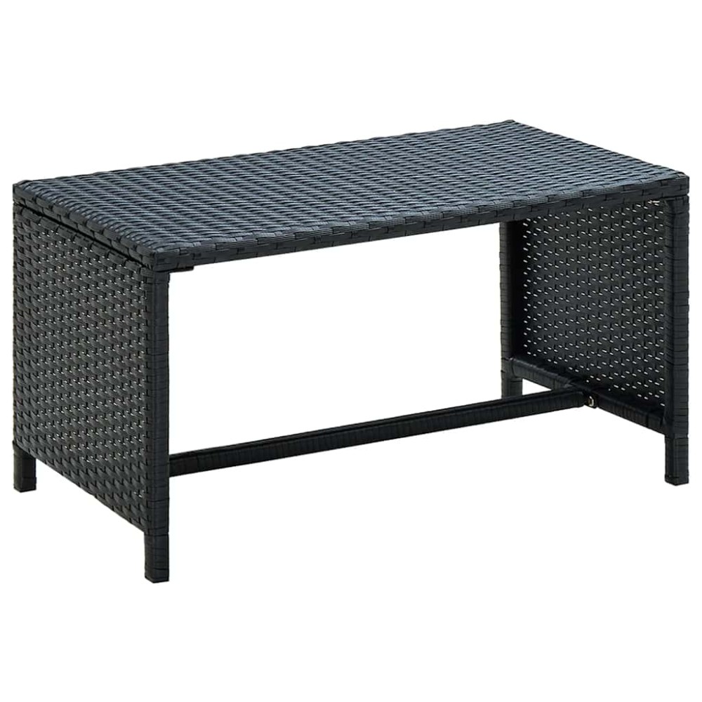vidaXL Τραπεζάκι Σαλονιού Μαύρο 70 x 40 x 38 εκ. από Συνθετικό Ρατάν