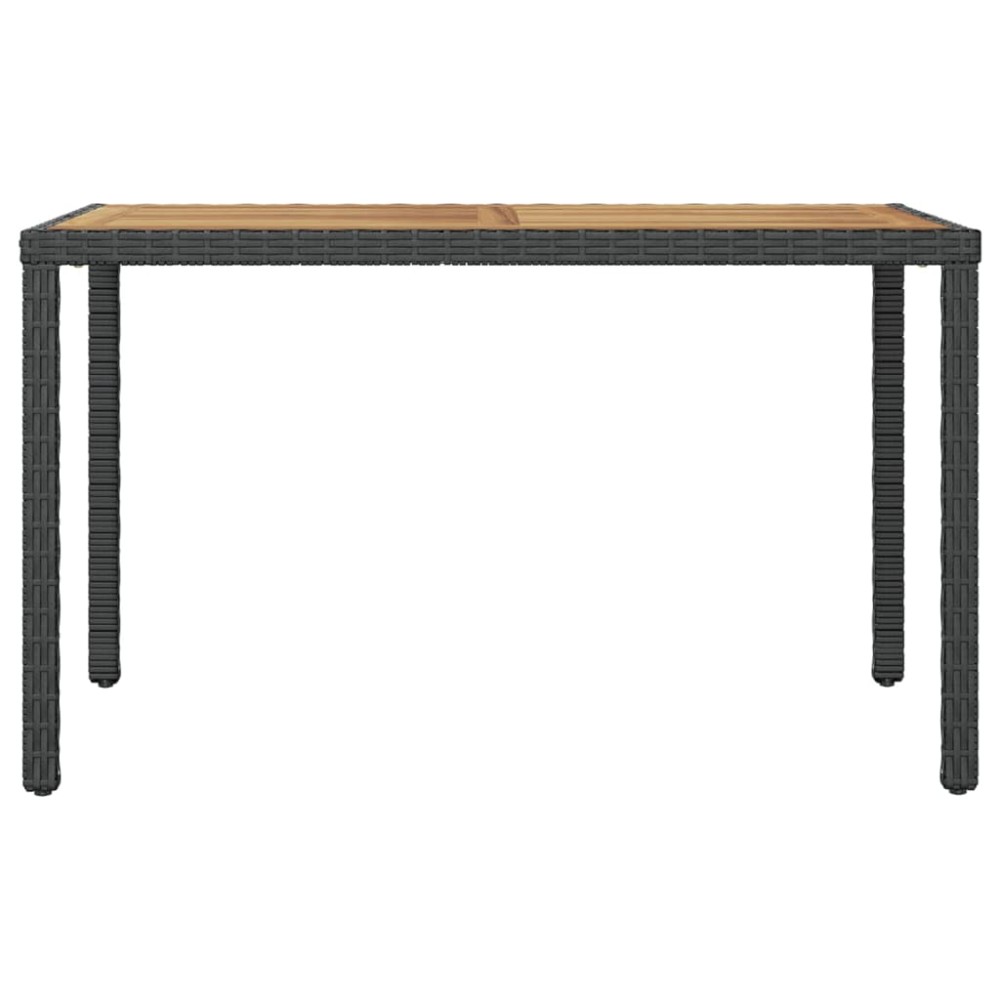 vidaXL Τραπέζι Κήπου Μαύρο/Καφέ 123x60x74 εκ. από Μασίφ Ξύλο Ακακίας