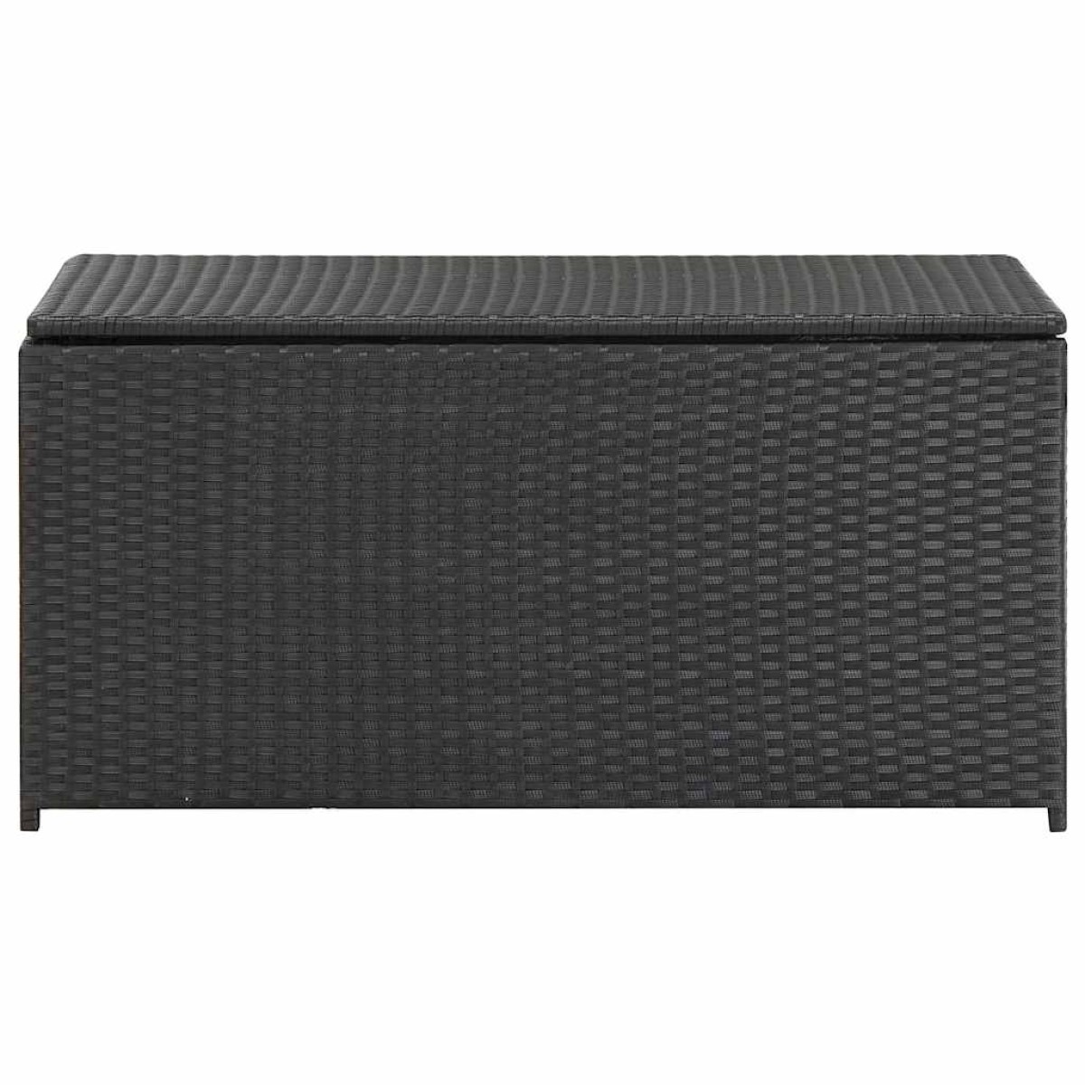 vidaXL Κουτί Αποθήκευσης Κήπου Μαύρο 100x50x50 εκ. από Συνθετικό Ρατάν
