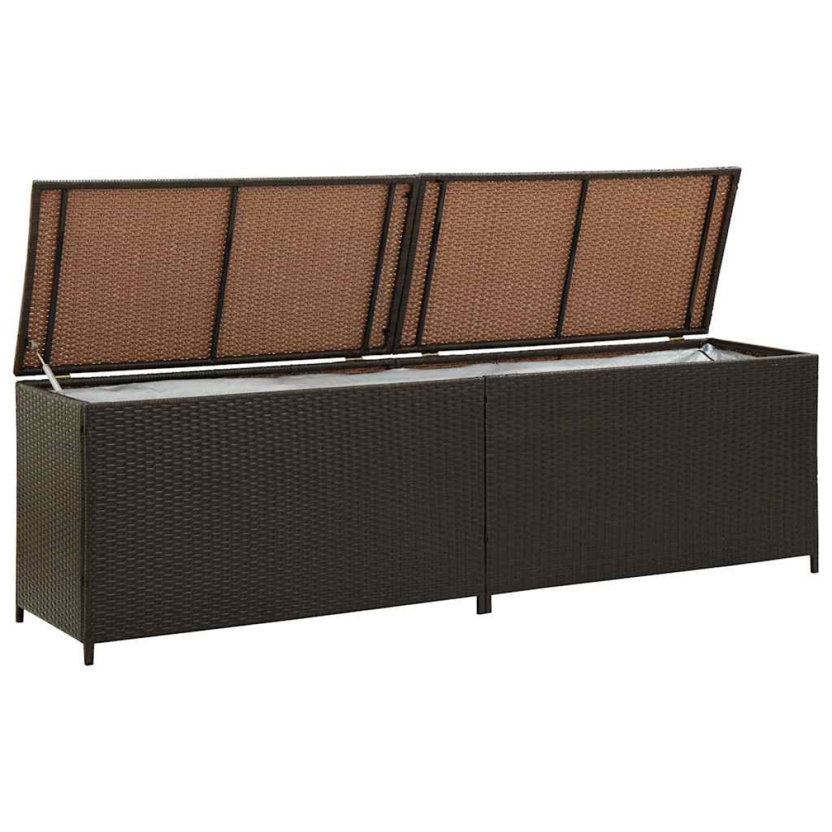 vidaXL Κουτί Αποθήκευσης Κήπου Καφέ 200x50x60 εκ. από Συνθετικό Ρατάν