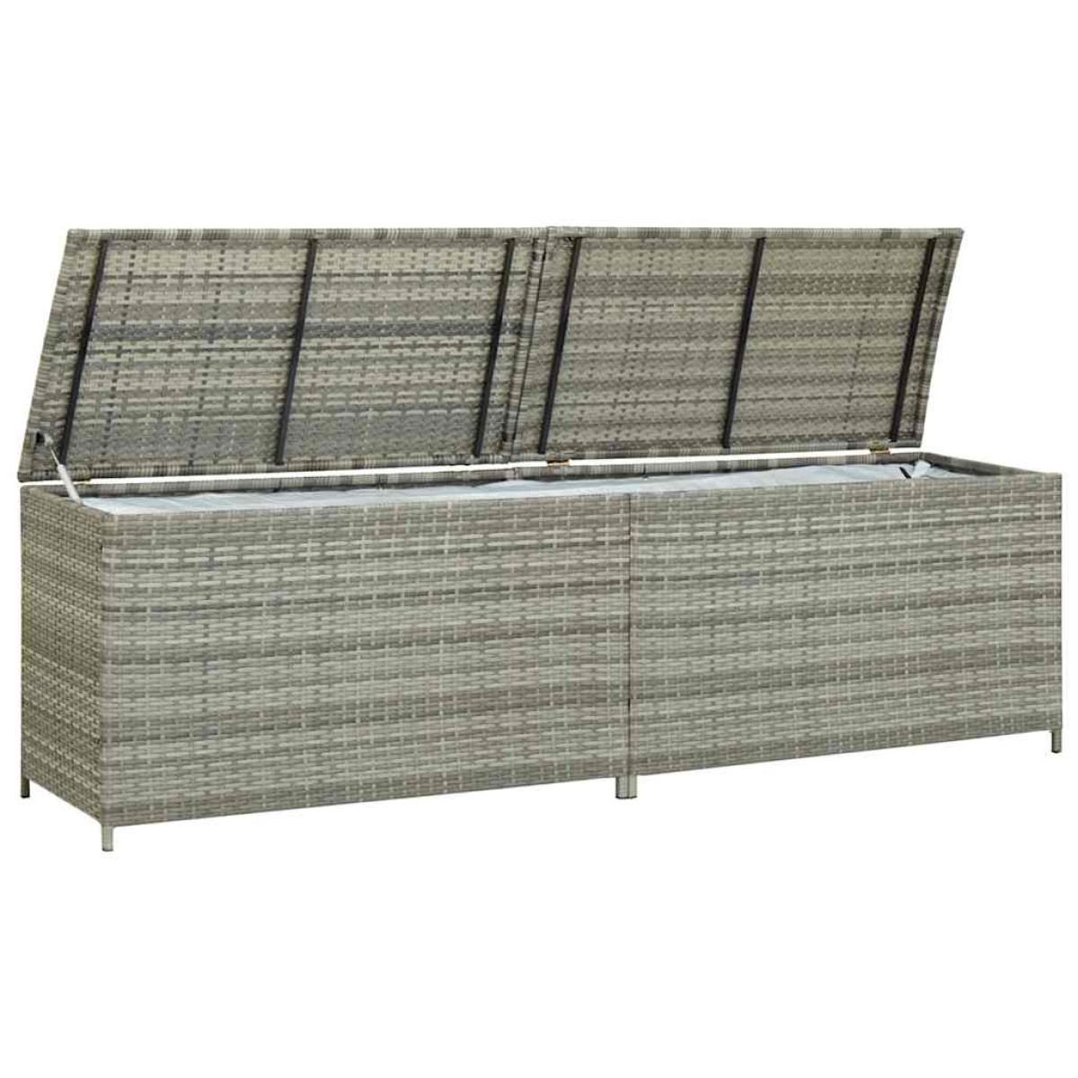 vidaXL Κουτί Αποθήκευσης Κήπου Γκρι 200x50x60 εκ. από Συνθετικό Ρατάν