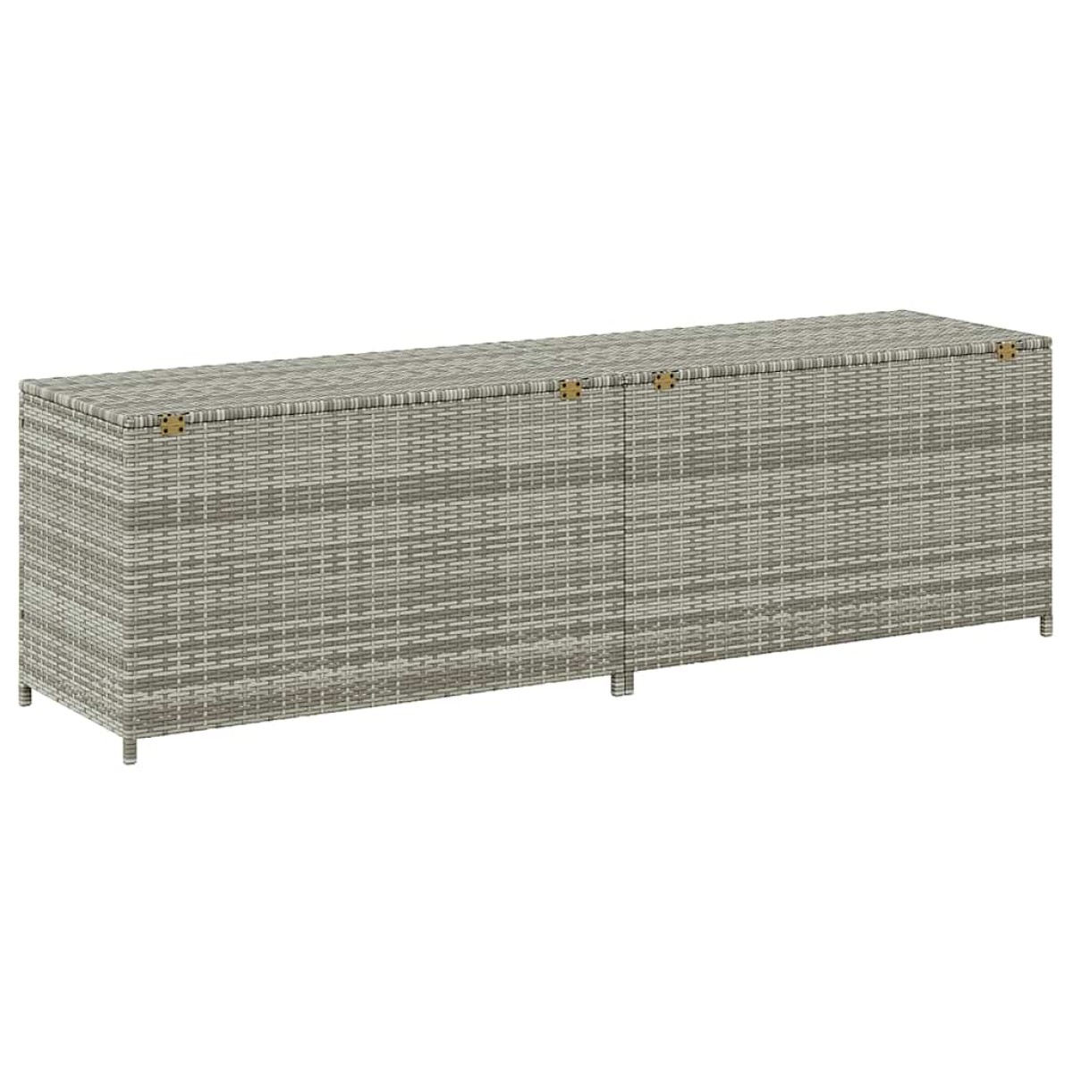 vidaXL Κουτί Αποθήκευσης Κήπου Γκρι 200x50x60 εκ. από Συνθετικό Ρατάν