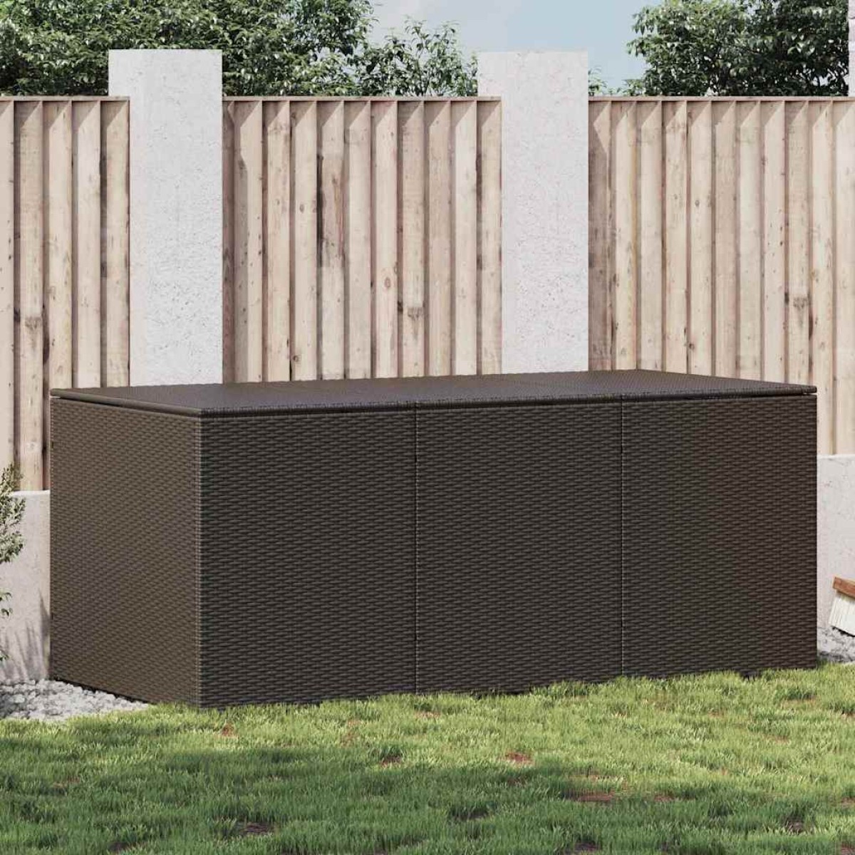 vidaXL Κουτί Αποθήκευσης Κήπου Καφέ 180x90x70 εκ. από Συνθετικό Ρατάν