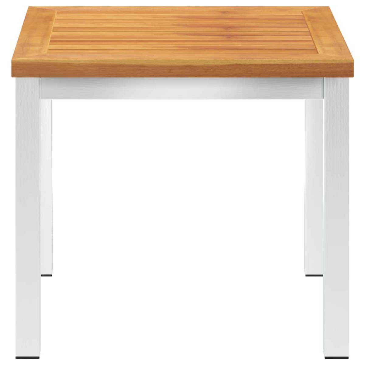 vidaXL Τραπεζάκι Κήπου 45x45x38 εκ. Μασίφ Ξύλο Ακακίας / Ανοξ. Ατσάλι