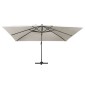 vidaXL Cantilever Ομπρέλα με LED, κοντάρι αλουμινίου 400x300 cm Άμμος