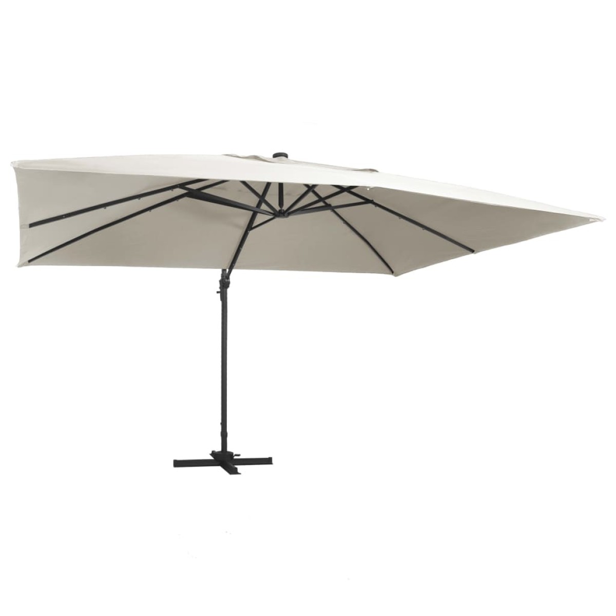 vidaXL Cantilever Ομπρέλα με LED, κοντάρι αλουμινίου 400x300 cm Άμμος
