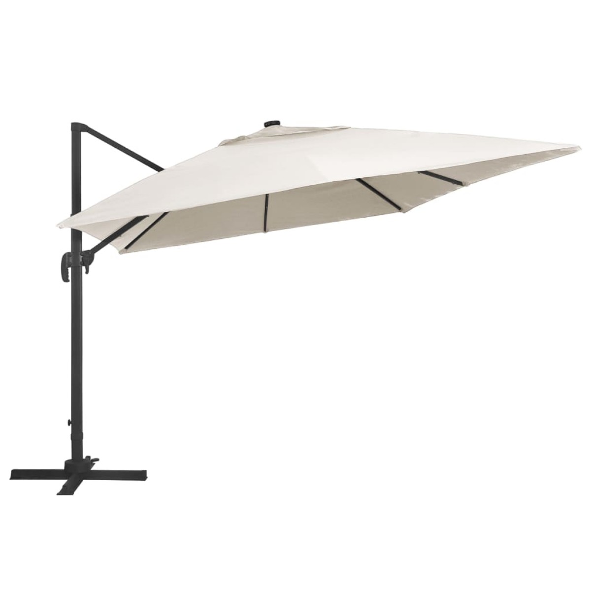 vidaXL Cantilever Ομπρέλα με LED, κοντάρι αλουμινίου 400x300 cm Άμμος