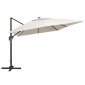 vidaXL Cantilever Ομπρέλα με LED, κοντάρι αλουμινίου 400x300 cm Άμμος