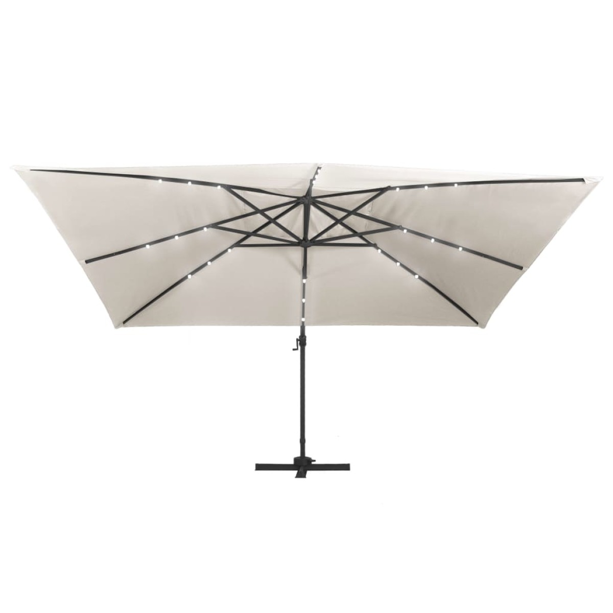 vidaXL Cantilever Ομπρέλα με LED, κοντάρι αλουμινίου 400x300 cm Άμμος