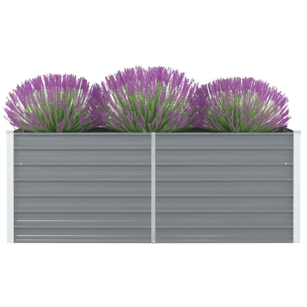 vidaXL Ζαρντινιέρα Ψηλή Γκρι 160 x 80 x 45 εκ. Γαλβανισμένος Χάλυβας