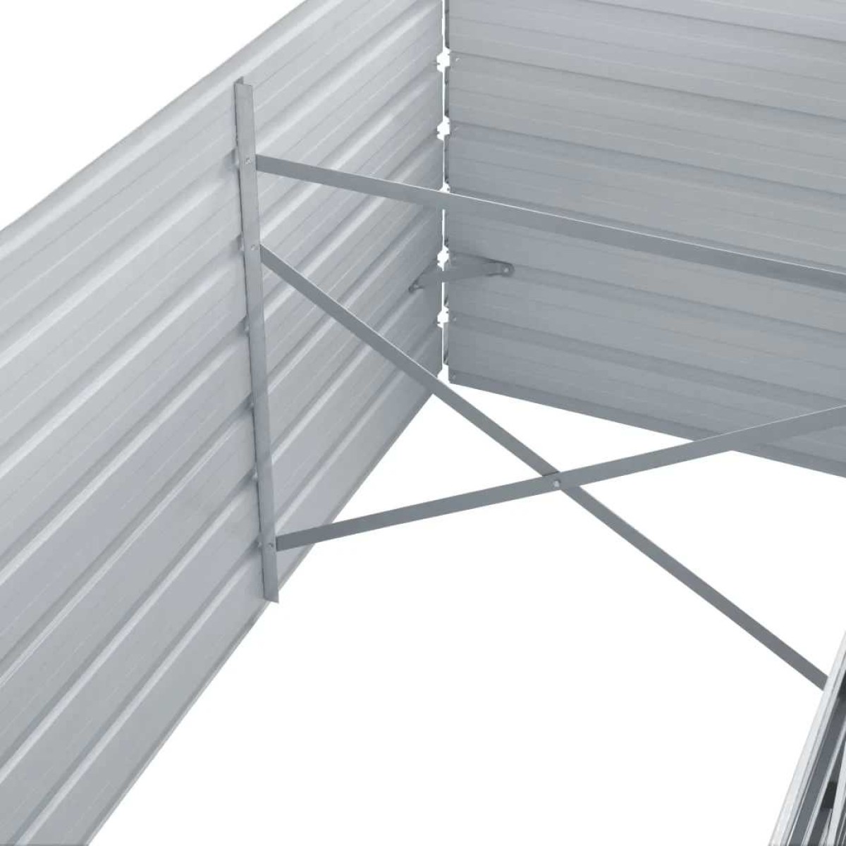 vidaXL Ζαρντινιέρα Ψηλή Γκρι 160 x 80 x 45 εκ. Γαλβανισμένος Χάλυβας
