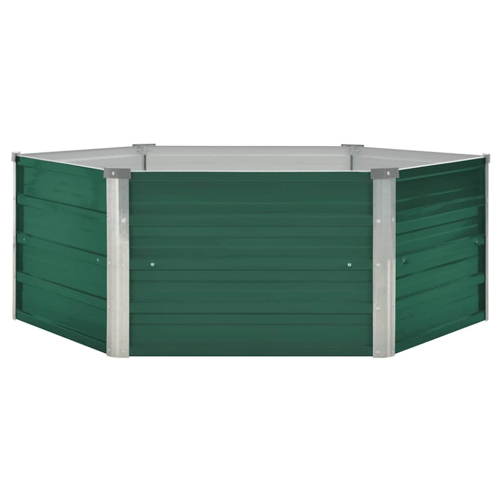 vidaXL Ζαρντινιέρα Ψηλή Πράσινη 129x129x45 εκ. Γαλβανισμένος Χάλυβας