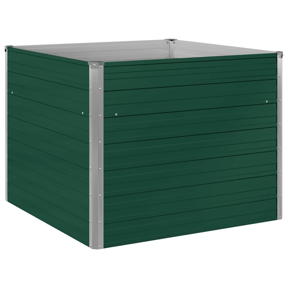 vidaXL Ζαρντινιέρα Ψηλή Πράσινη 100x100x77 εκ. από Γαλβανισμένο Χάλυβα