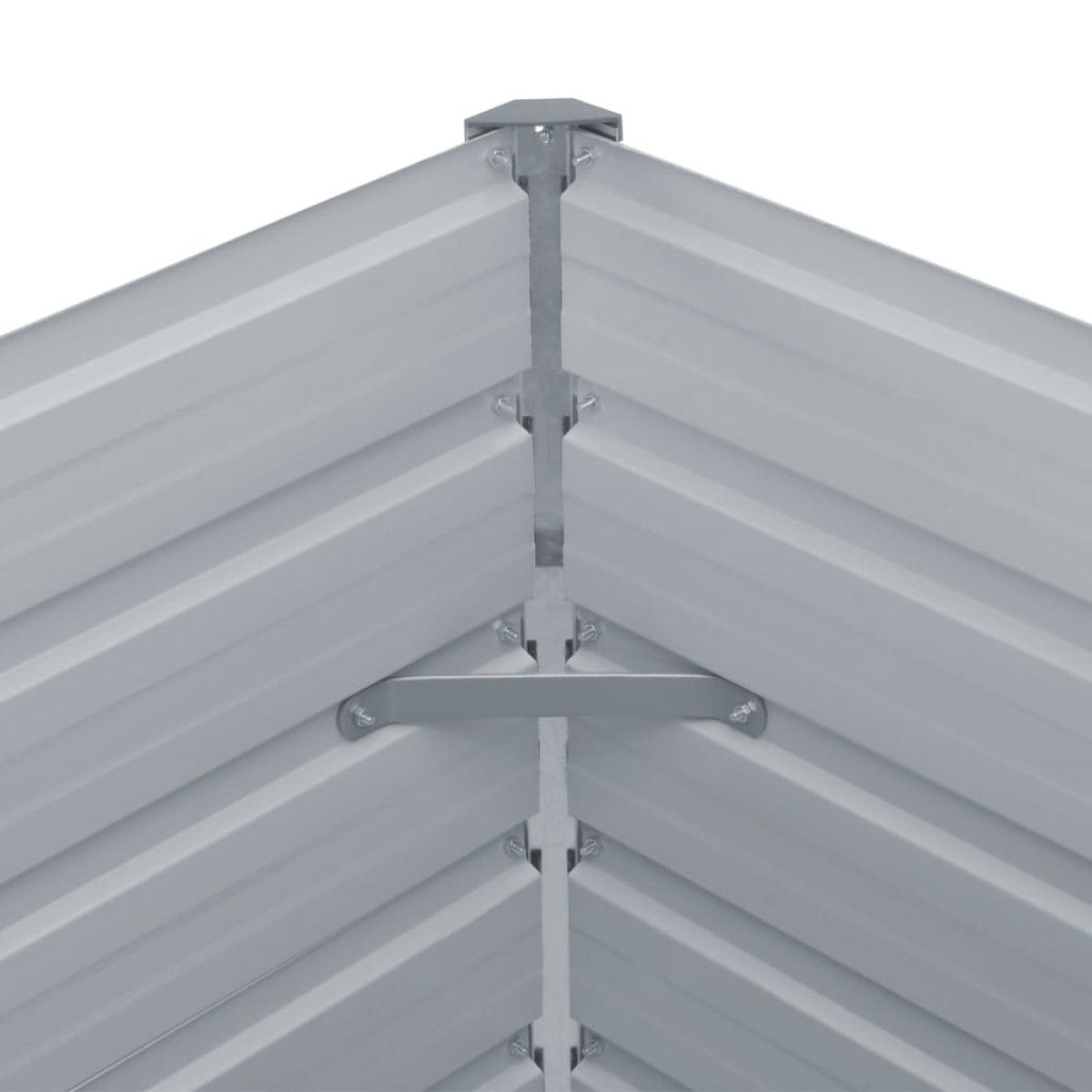 vidaXL Ζαρντινιέρα Ψηλή Γκρι 100 x 100 x 45 εκ. Γαλβανισμένος Χάλυβας