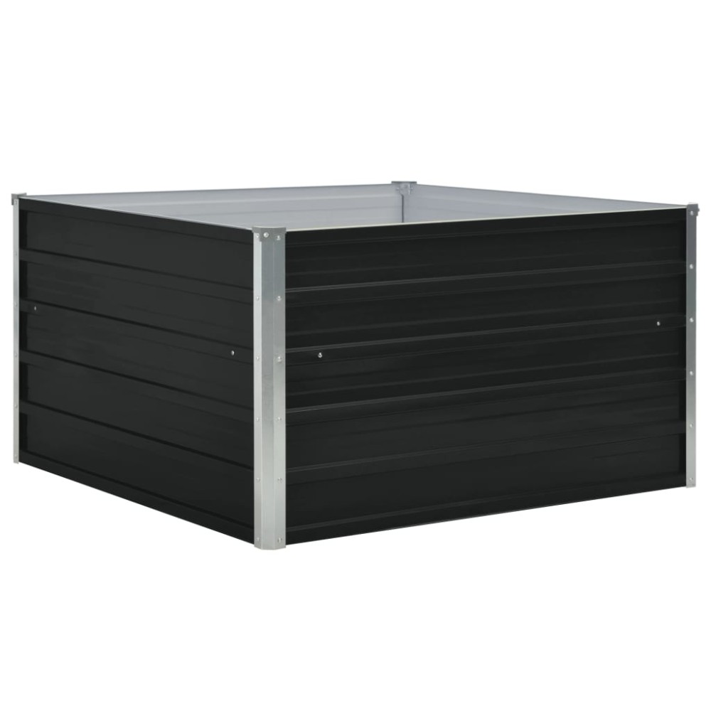 vidaXL Ζαρντινιέρα Ψηλή Ανθρακί 100x100x45 εκ. Γαλβανισμένος Χάλυβας