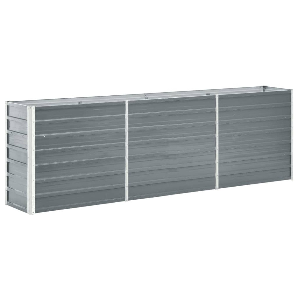 vidaXL Ζαρντινιέρα Υπερυψωμένη Γκρι 240x40x77 εκ. Γαλβανισμ. Χάλυβας
