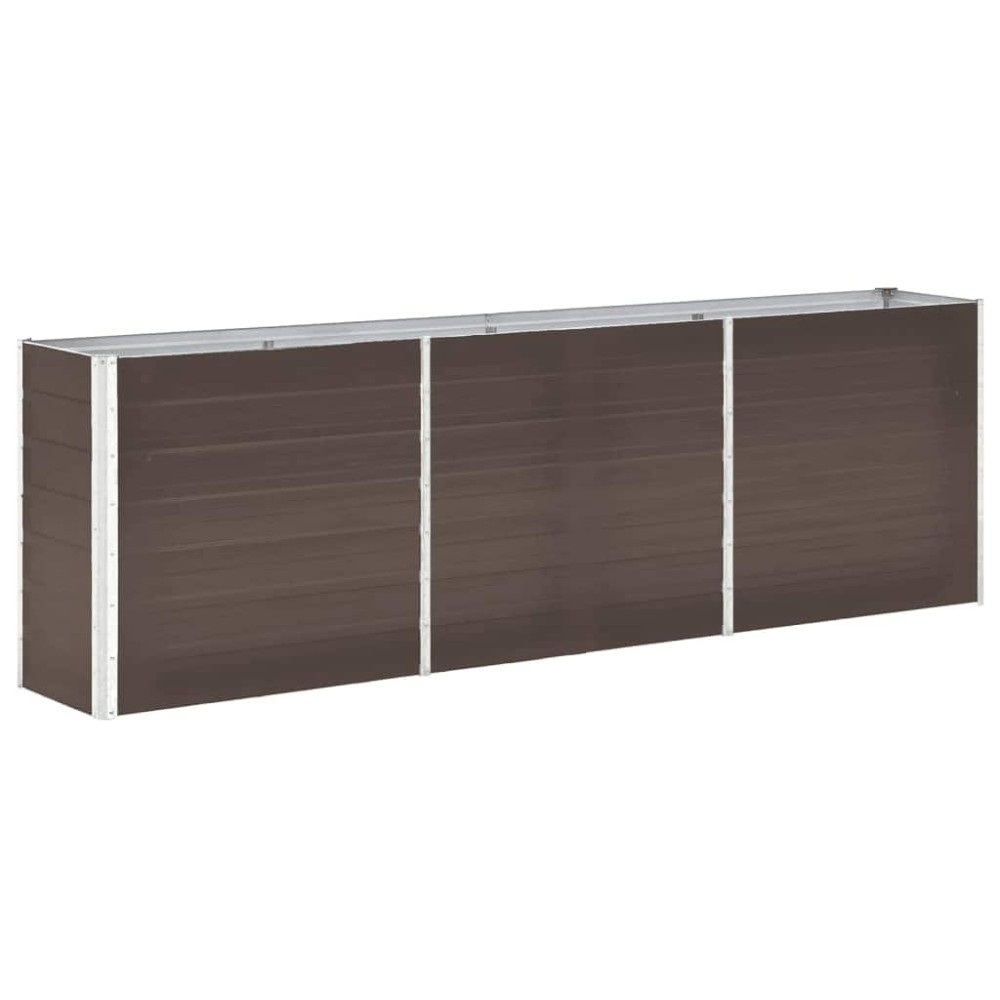 vidaXL Ζαρντινιέρα Υπερυψωμένη Καφέ 240x40x77 εκ. Γαλβανισμ. Χάλυβας