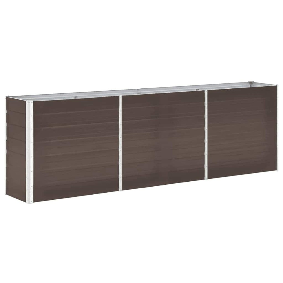 vidaXL Ζαρντινιέρα Υπερυψωμένη Καφέ 240x40x77 εκ. Γαλβανισμ. Χάλυβας