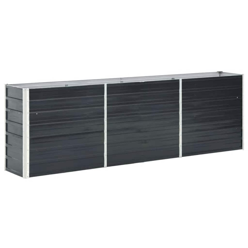 vidaXL Ζαρντινιέρα Υπερυψωμένη Ανθρακί 240x40x77 εκ. Γαλβαν. Χάλυβας