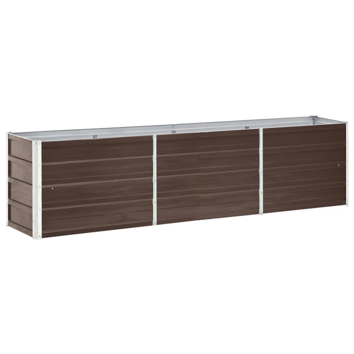 vidaXL Ζαρντινιέρα Υπερυψωμένη Καφέ 240x40x45 εκ. Γαλβανισμ. Χάλυβας
