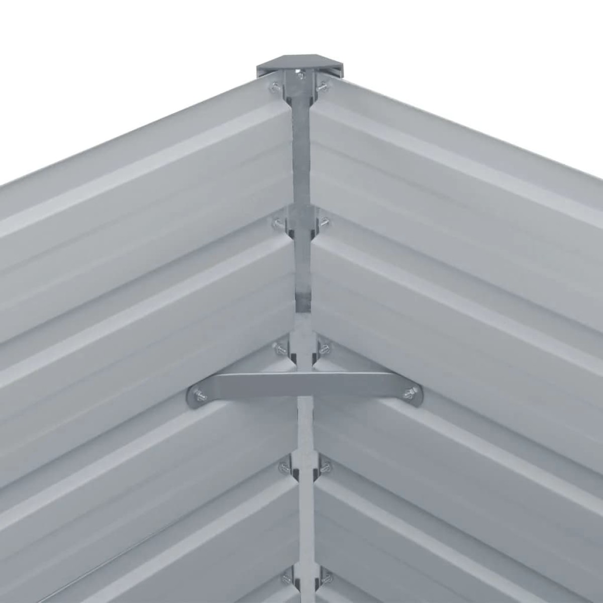 vidaXL Ζαρντινιέρα Ψηλή Γκρι 320 x 40 x 77 εκ. Γαλβανισμένος Χάλυβας