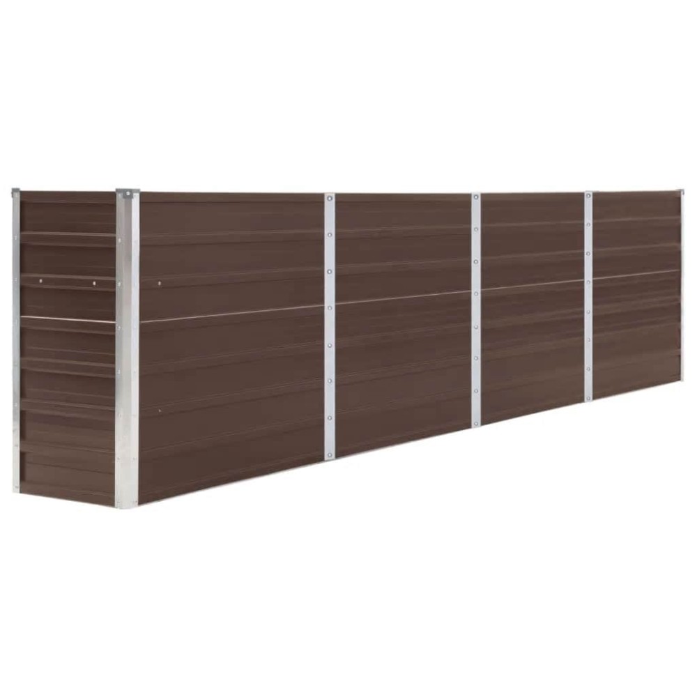 vidaXL Ζαρντινιέρα Ψηλή Καφέ 320 x 40 x 77 εκ. Γαλβανισμένος Χάλυβας