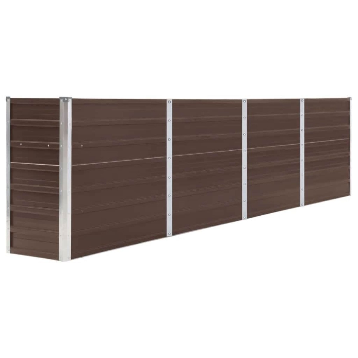 vidaXL Ζαρντινιέρα Ψηλή Καφέ 320 x 40 x 77 εκ. Γαλβανισμένος Χάλυβας