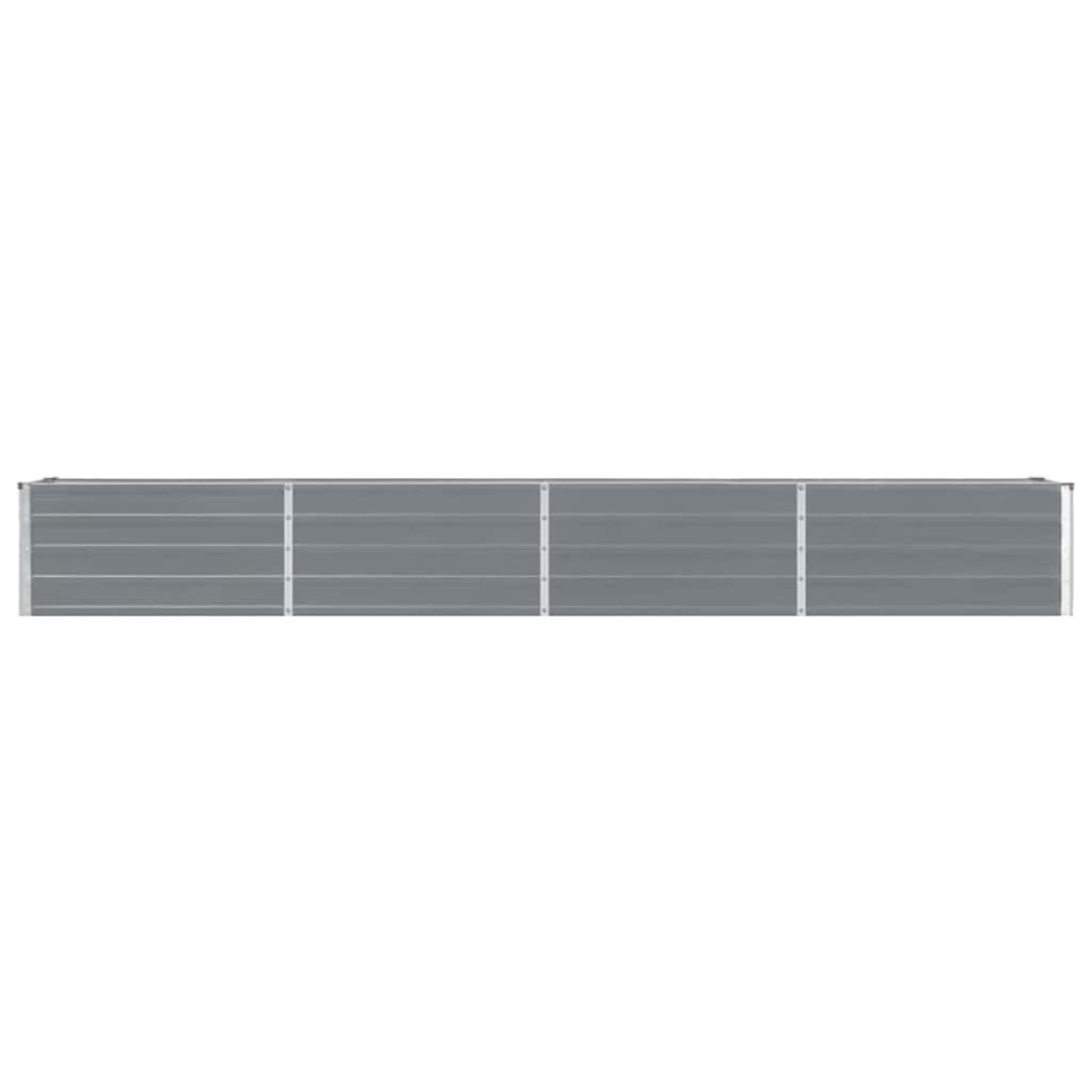 vidaXL Ζαρντινιέρα Υπερυψωμένη Γκρι 320x40x45 εκ. Γαλβανισμ. Χάλυβας