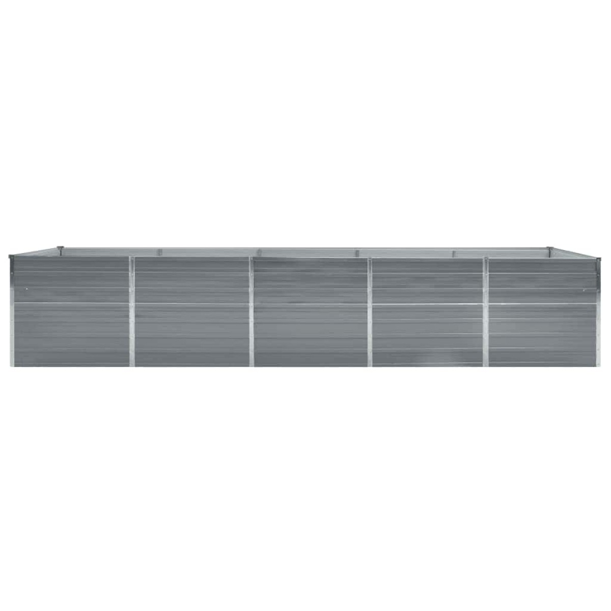 vidaXL Ζαρντινιέρα Υπερυψωμένη Γκρι 400x80x45 εκ. Γαλβαν. Χάλυβας