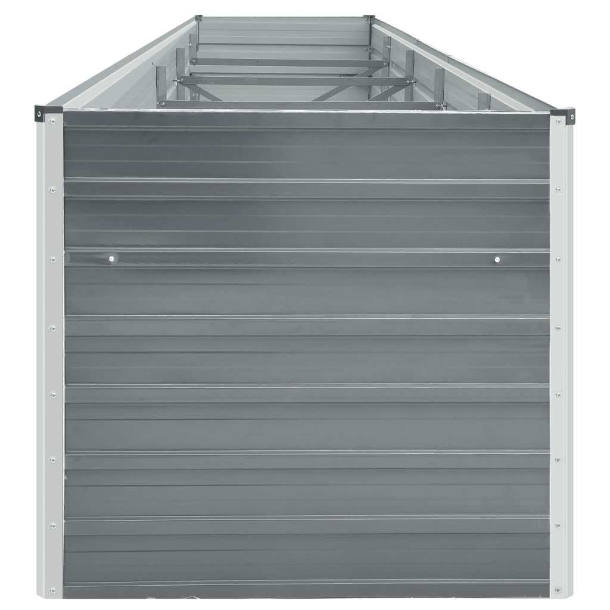 vidaXL Ζαρντινιέρα Υπερυψωμένη Γκρι 400x80x45 εκ. Γαλβαν. Χάλυβας