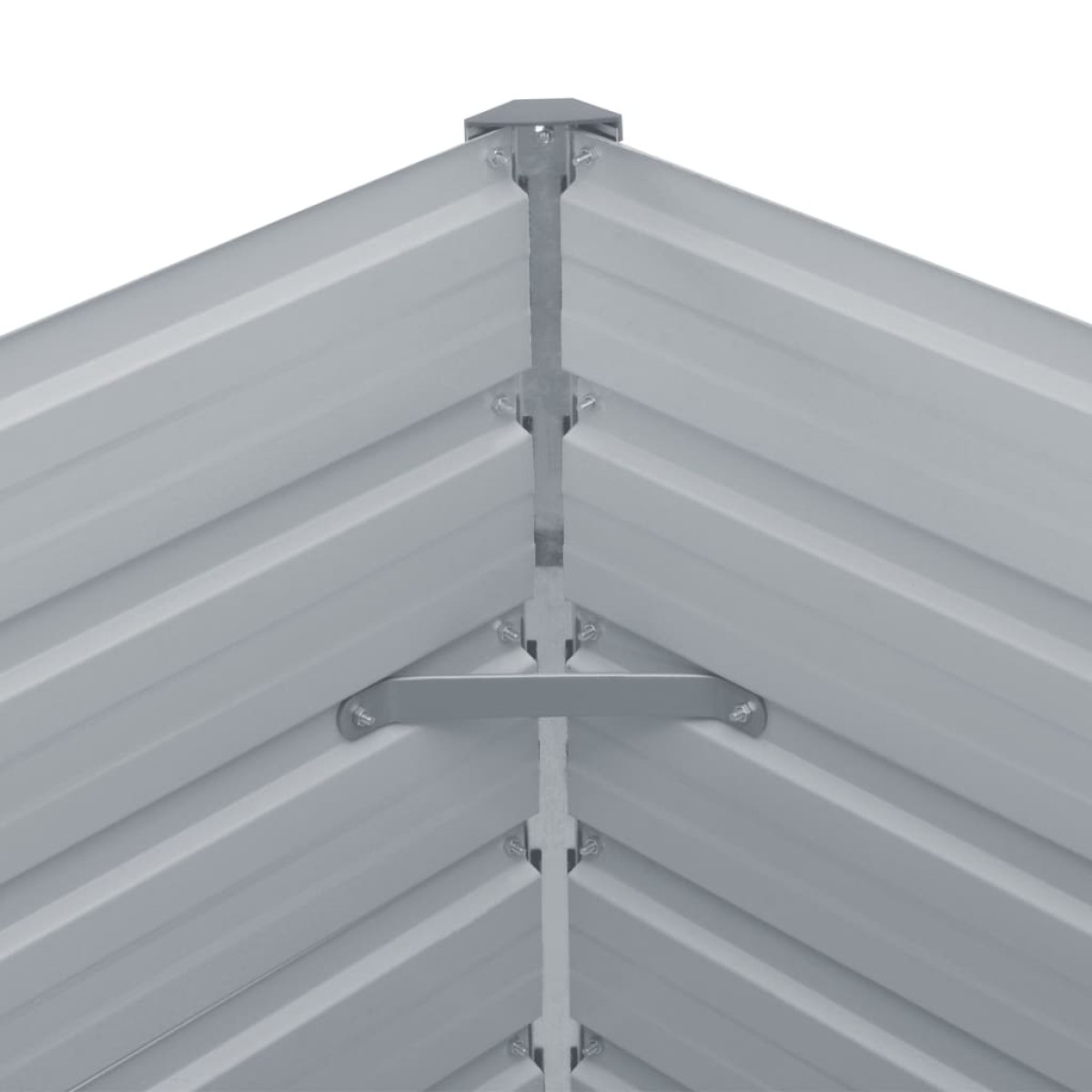 vidaXL Ζαρντινιέρα Υπερυψωμένη Γκρι 400x80x45 εκ. Γαλβαν. Χάλυβας