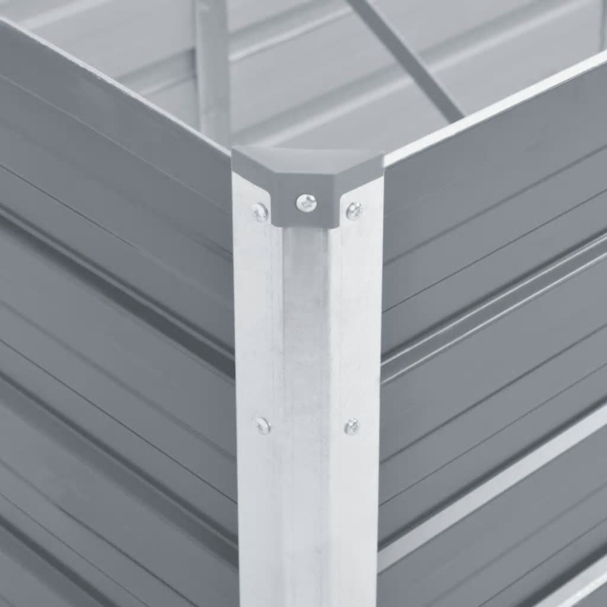 vidaXL Ζαρντινιέρα Υπερυψωμένη Γκρι 400x80x77 εκ. Γαλβαν. Χάλυβας