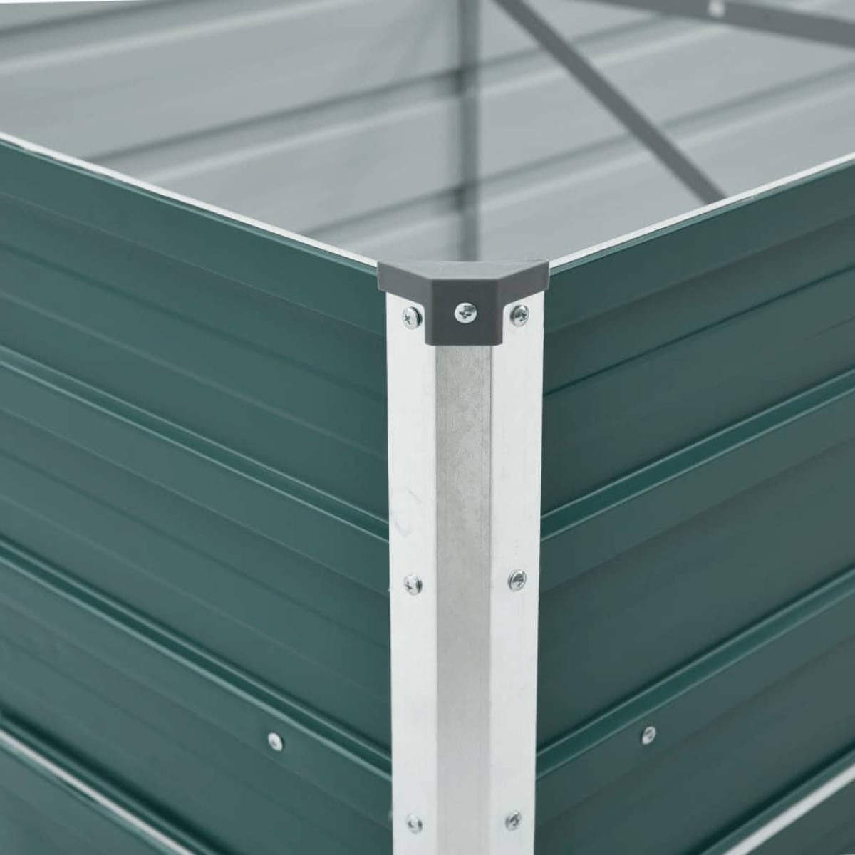 vidaXL Ζαρντινιέρα Υπερυψωμένη Πράσινη 400x80x77 εκ. Γαλβαν. Χάλυβας