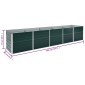 vidaXL Ζαρντινιέρα Υπερυψωμένη Πράσινη 400x80x77 εκ. Γαλβαν. Χάλυβας