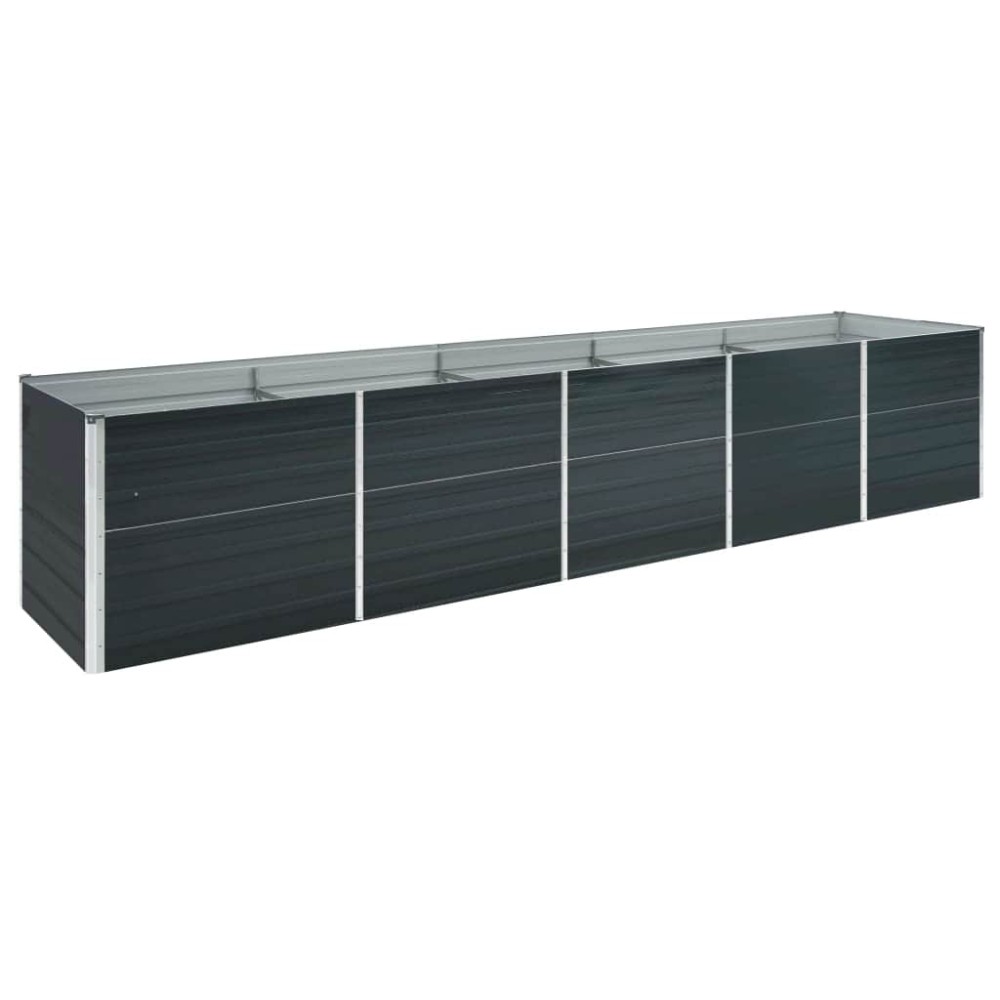 vidaXL Ζαρντινιέρα Υπερυψωμένη Ανθρακί 400x80x77 εκ. Γαλβαν. Χάλυβας
