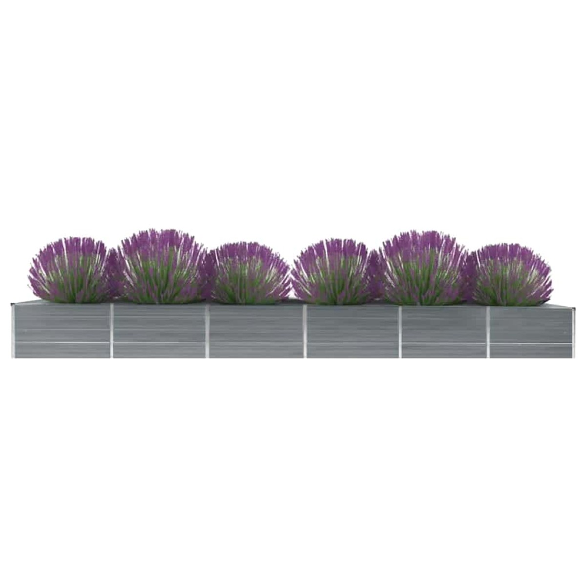 vidaXL Ζαρντινιέρα Υπερυψωμένη Γκρι 480x80x45 εκ. Γαλβαν. Χάλυβας