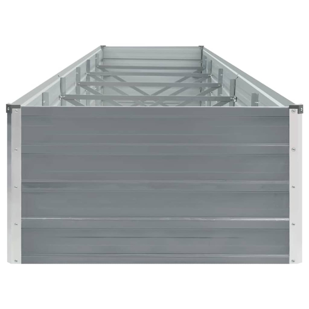 vidaXL Ζαρντινιέρα Υπερυψωμένη Γκρι 480x80x45 εκ. Γαλβαν. Χάλυβας