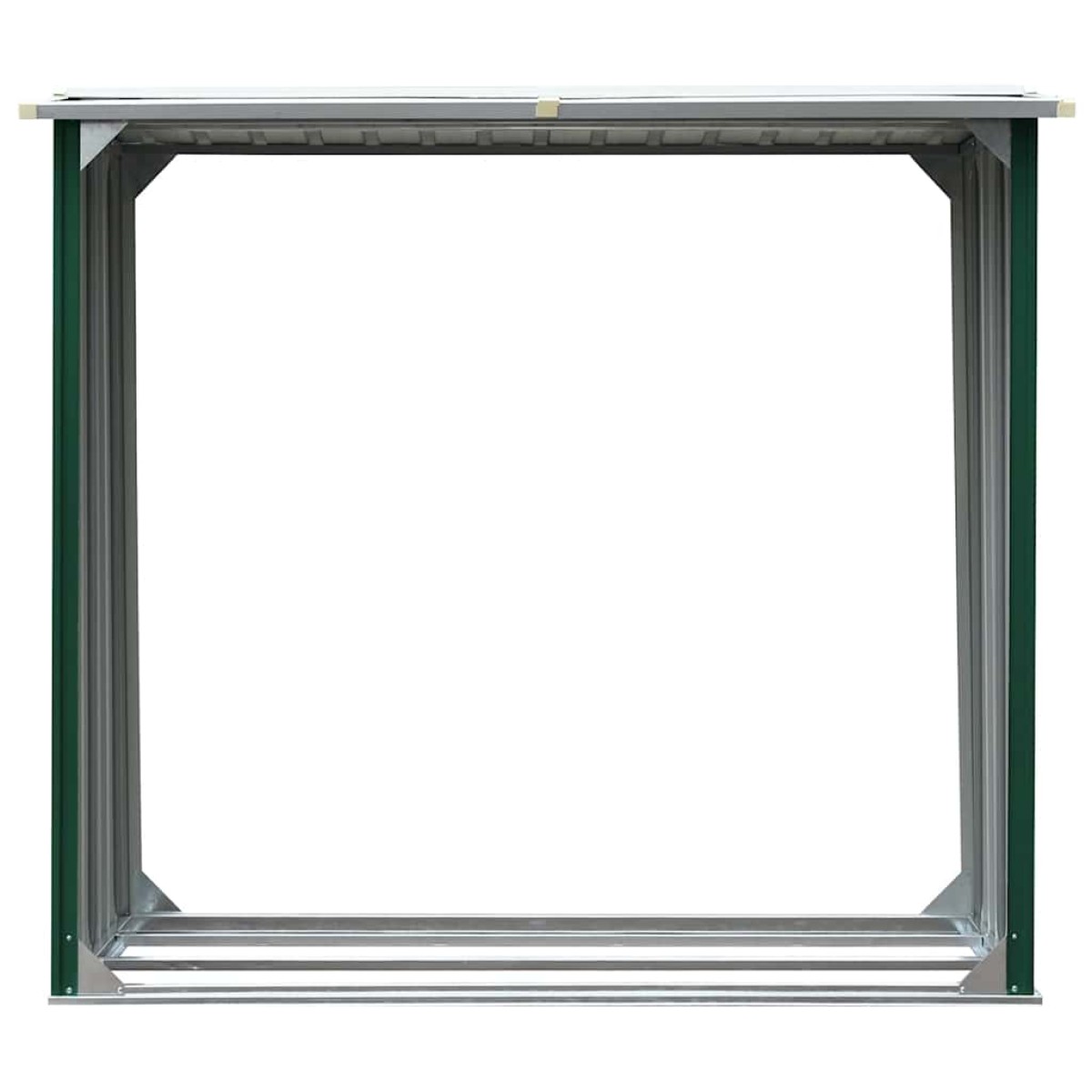 vidaXL Υπόστεγο Αποθήκευσης Ξύλων Πράσινο 172x91x154 εκ. Γαλβ. Ατσάλι