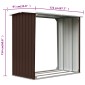 vidaXL Υπόστεγο Αποθήκευσης Ξύλων Καφέ 172x91x154 εκ. Γαλβ. Ατσάλι