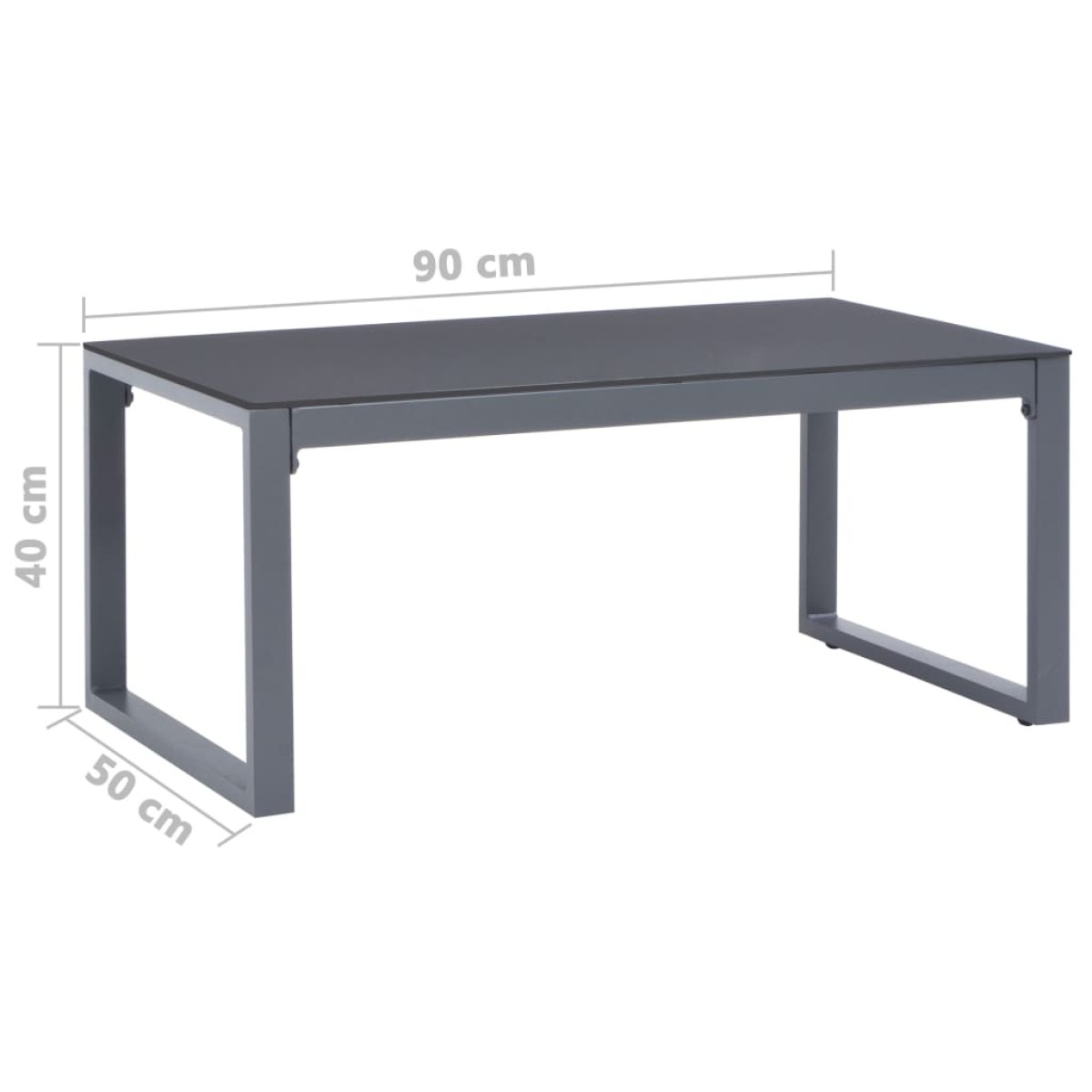 vidaXL Τραπέζι Σαλονιού 90 x 50 x 40 εκ. από Αλουμίνιο
