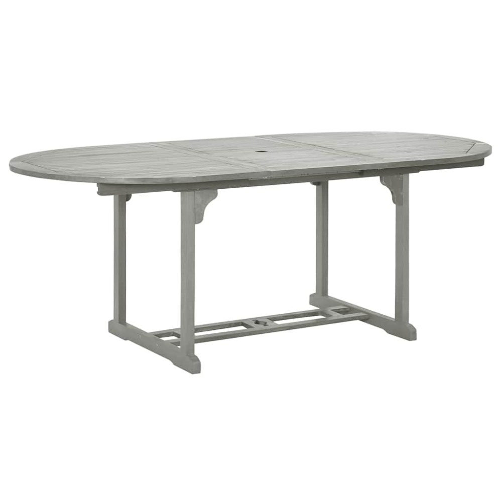 vidaXL Τραπέζι Κήπου Γκρι 200 x 100 x 75 εκ. από Μασίφ Ξύλο Ακακίας