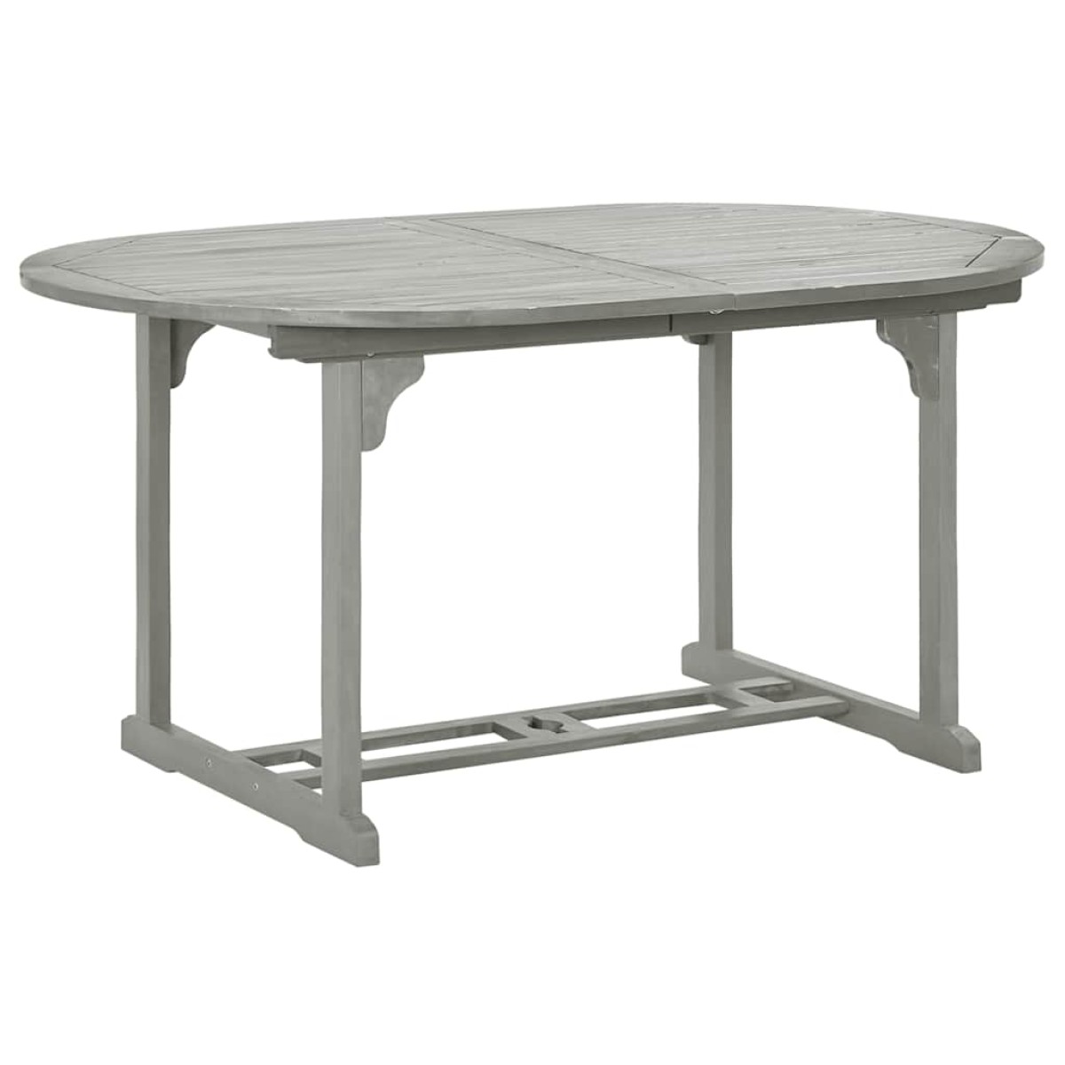 vidaXL Τραπέζι Κήπου Γκρι 200 x 100 x 75 εκ. από Μασίφ Ξύλο Ακακίας