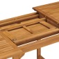 vidaXL Τραπέζι Κήπου Επεκτεινόμενο (110-160)x80x75 εκ. Μασίφ Ξύλο Teak