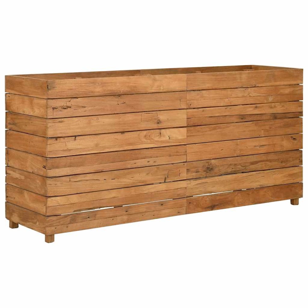 vidaXL Ζαρντινιέρα Υπερυψωμένη 150x40x72 εκ. Ανακυκλ. Ξύλο Teak/Ατσάλι