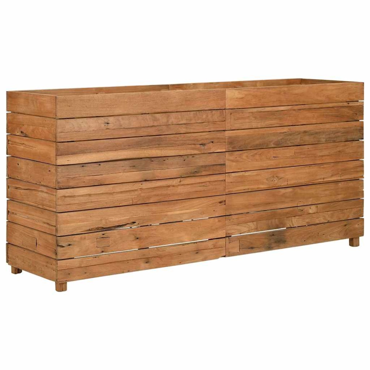 vidaXL Ζαρντινιέρα Υπερυψωμένη 150x40x72 εκ. Ανακυκλ. Ξύλο Teak/Ατσάλι