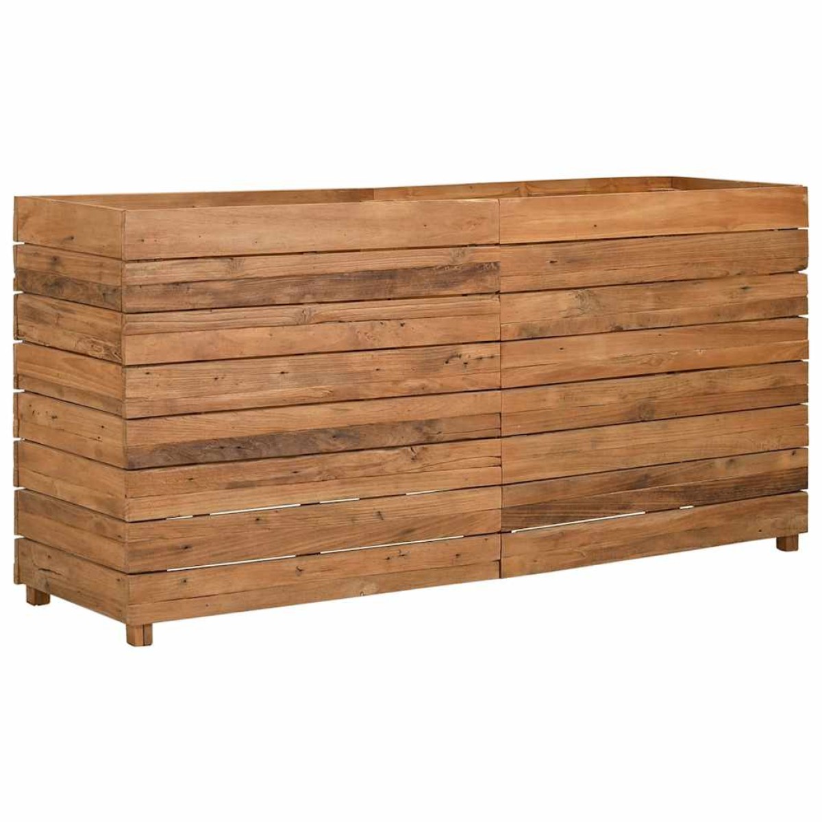 vidaXL Ζαρντινιέρα Υπερυψωμένη 150x40x72 εκ. Ανακυκλ. Ξύλο Teak/Ατσάλι